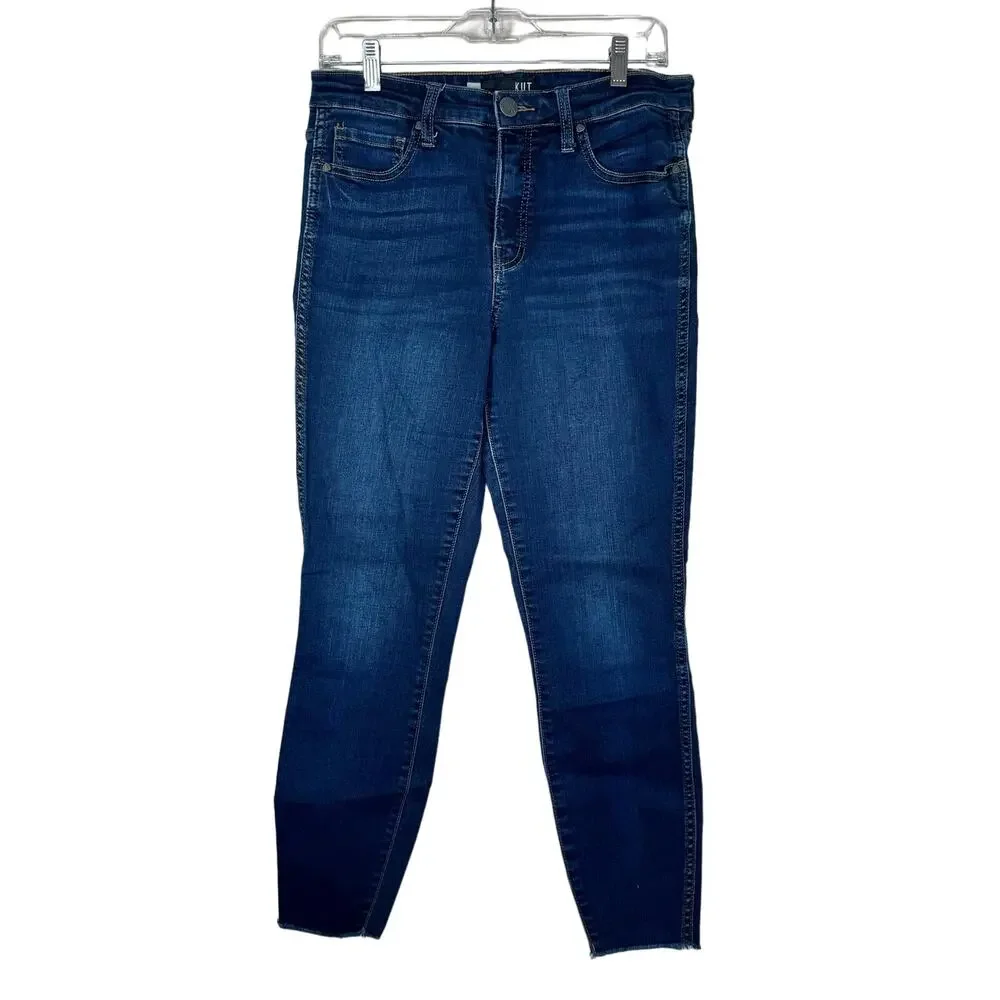 Kut From The Kloth Connie Ankle Skinny Raw Hem High-Rise Denim Jeans 8